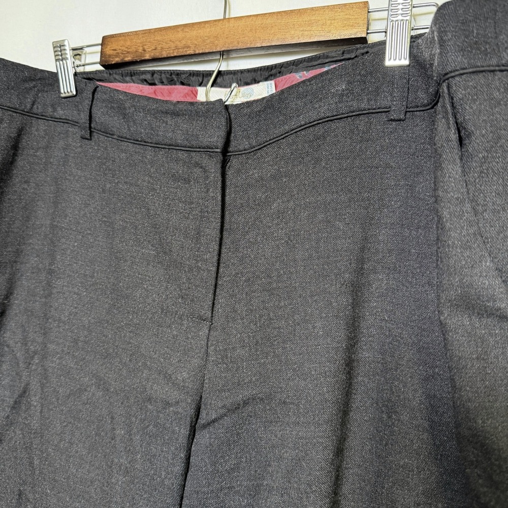Boden Womens Gray Wool Blend Straight Leg Dress Pants Trousers US 14R W0039
